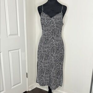 Elegant Black and White Spotted Dress